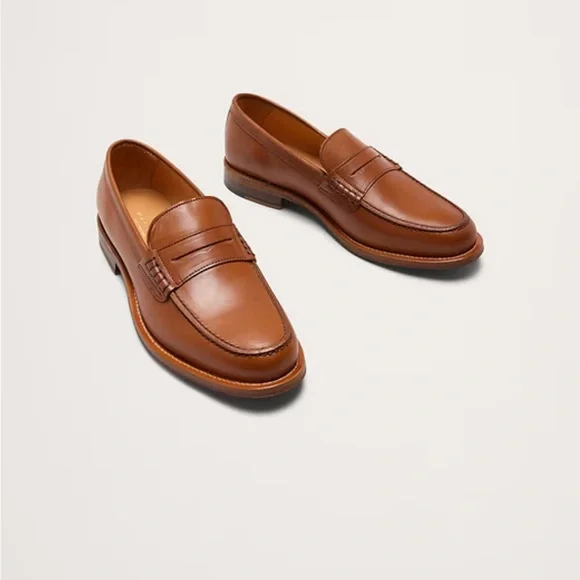 NWT Banana Republic NAVARRE PENNY LOAFER Cognac Leather Loafers Women Size 7 - Picture 1 of 14